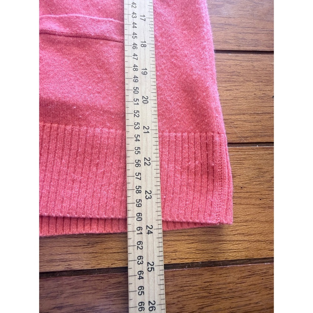 J.Crew Sontuosa 100% Cashmere V-Neck Cardigan Sweater Coral Pink Womens S - Picture 5 of 5